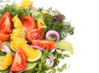 Close up of fresh salad. Macro.