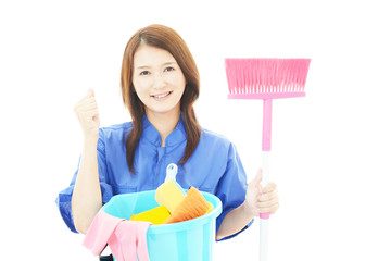 ガッツポーズの労働者