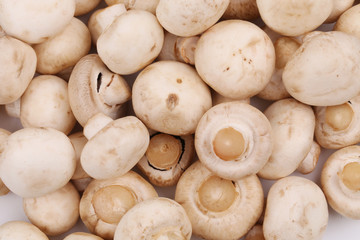 Brown champignon mushrooms. Close up.