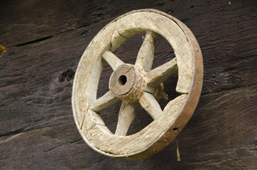 old wheel as a decoration