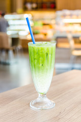 Iced green tea latte