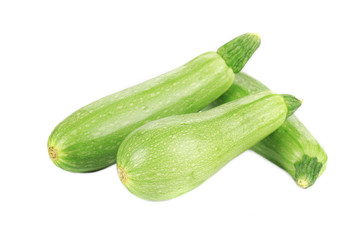 Three raw zucchini.