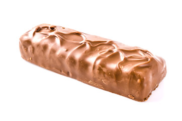 Chocolate bar isolated white background