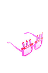 Happy birthday sunglasses isolated white background