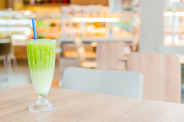 Iced green tea latte