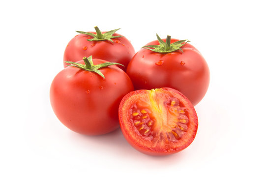 Four Sliced Tomatoes