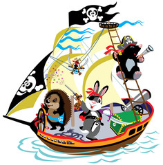 cartoon pirate ship © insima