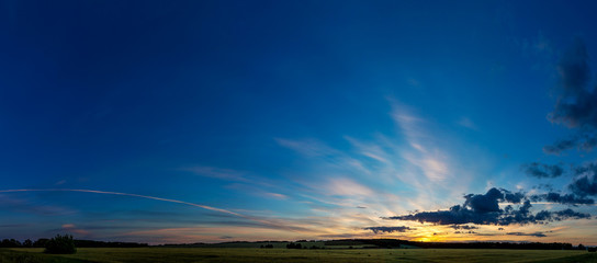wheat field on sunset