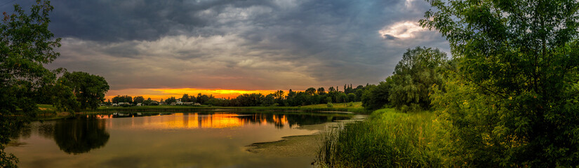 lake at sunset