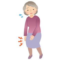 シニア女性　膝の痛み
