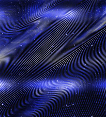 An abstract space warp in blue and black
