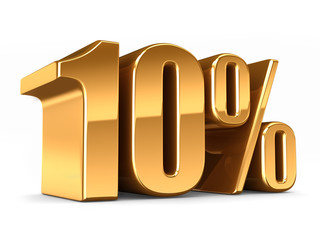 3d render of a Gold 10 percent
