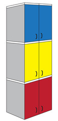 Tri-color triple wardrobe