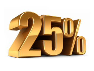 3d render of a Gold 25 percent