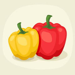 Stylized vector illustration of fresh ripe peppers.