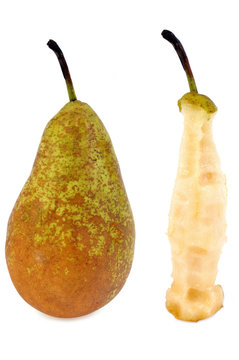 Poire et trognon de poire