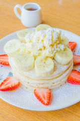 Pancake strawberry banana