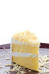 Cheesecake isolated white background