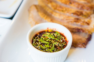 Cooked Pork Roast with Vegetables and Spices