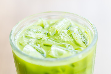Iced green tea latte