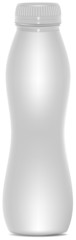 White plastic bottle template for yogurt, juice or milk