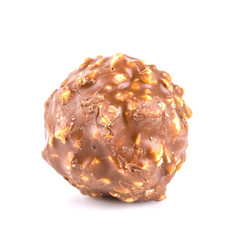 Chocolate ball isolated white background