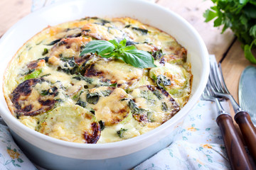 Courgette and herb gratin