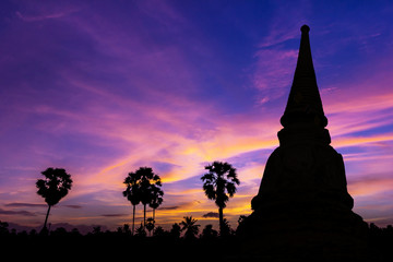 Old temple on twilight time