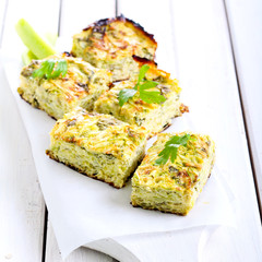 Courgette and herb bake pieces