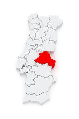 Map of Portalegre. Portugal.