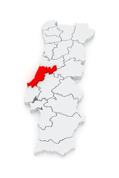 Map of Leiria. Portugal.