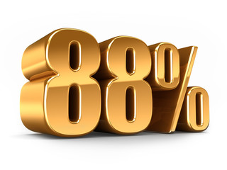 3d render of a Gold 88 percent