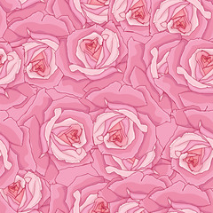 Seamless background. Pink roses.