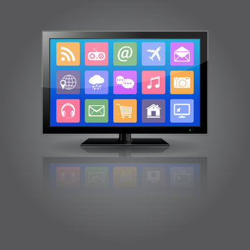 Smart TV with apps icons