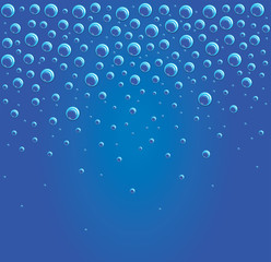 Vector illustration of bubbles in the blue water