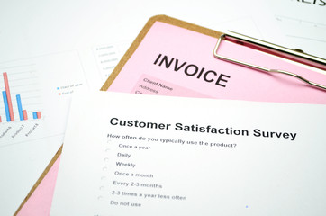 Obraz premium Business Document Invoice and Customer service surve