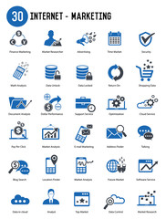 30 Internet Marketing icon set,vector