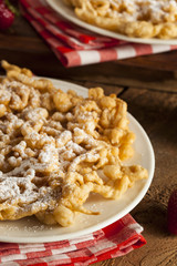 Homemade Funnel Cake with Powdered Sugar