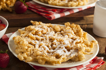 Homemade Funnel Cake with Powdered Sugar