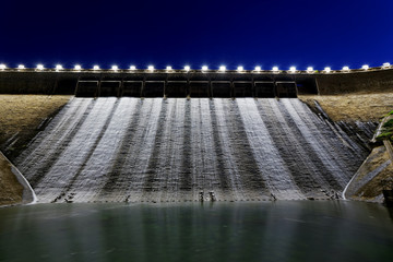 Dam at night
