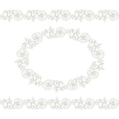 Vintage Floral Frame with seamless borders