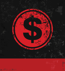 Dollar symbol,grunge vector