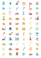 Industry icon set on white background,vector