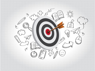 Target Illustration with doodle