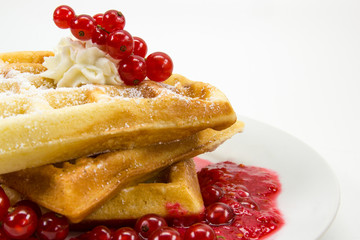 Waffeln mit Johannisbeeren