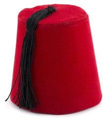 Turkish hat fez isolated on white