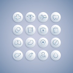 Set of Medical Icons on Pills