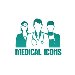Medical icon with different doctors - 66970626