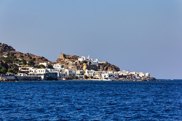 Mandraki port in Nisiros island, Greece