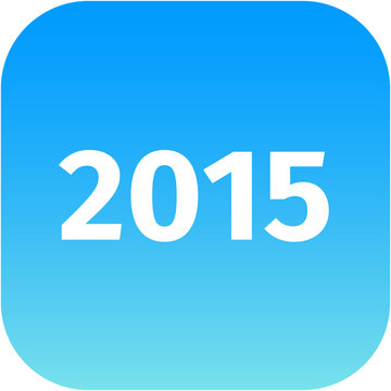 year 2015 blue icon
